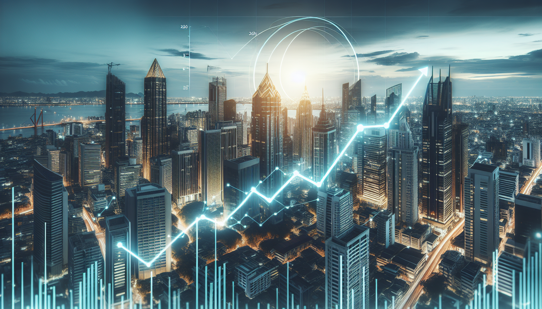 Gráfico de crecimiento en inversiones inmobiliarias